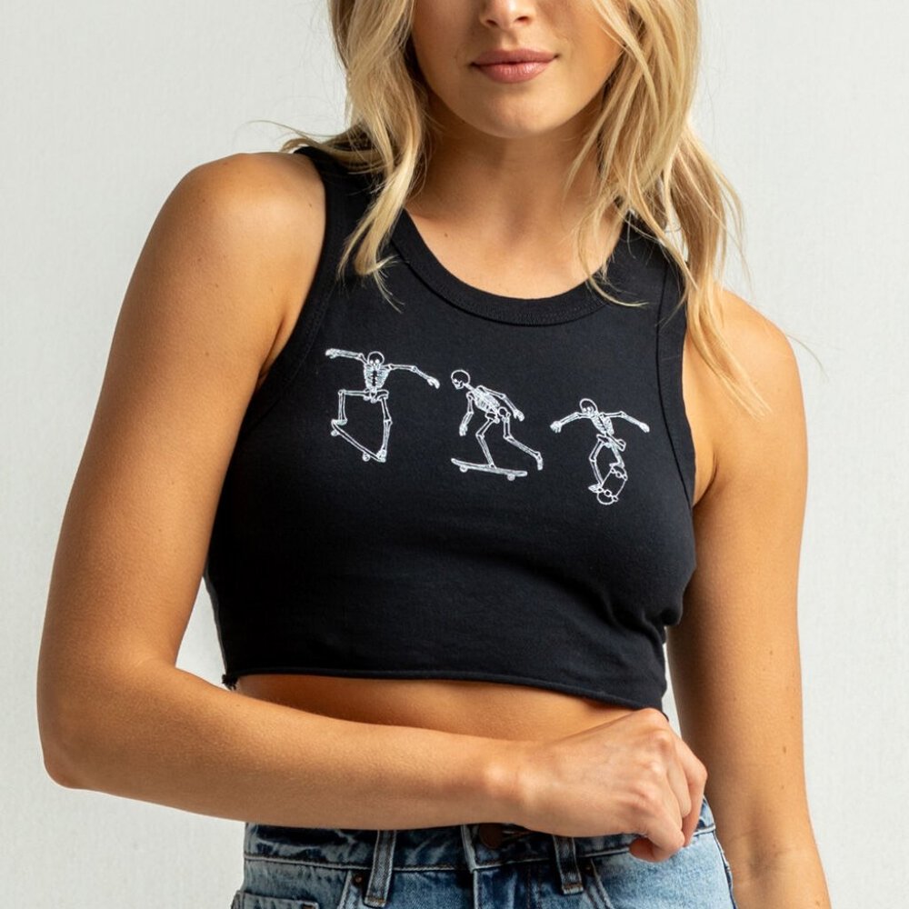 FULL TILT Skeleton Women's Crop Muscle Tank